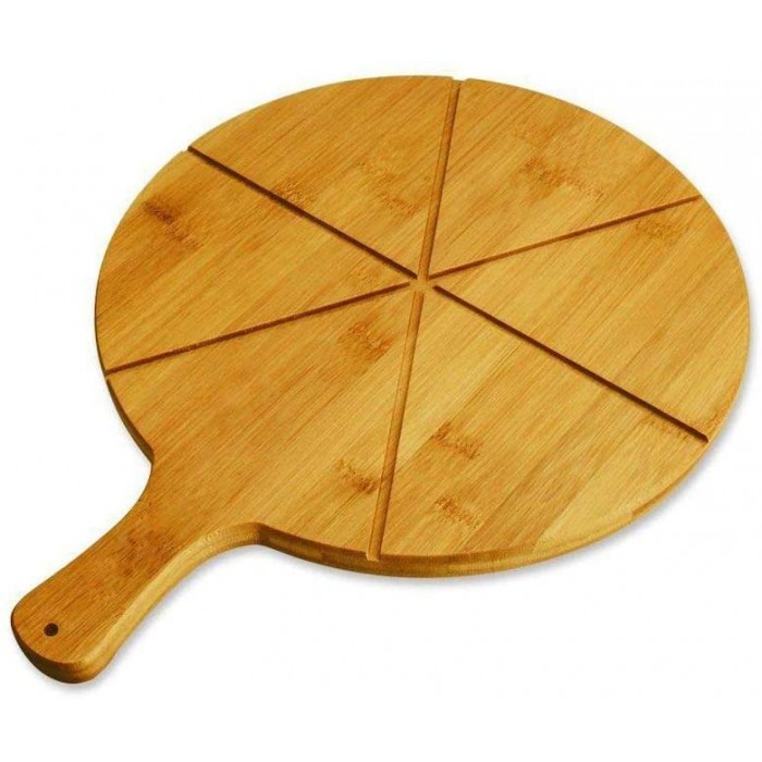 Δίσκος ξύλινος κοπής πίτσας με λαβή 39x30x1.5εκ.