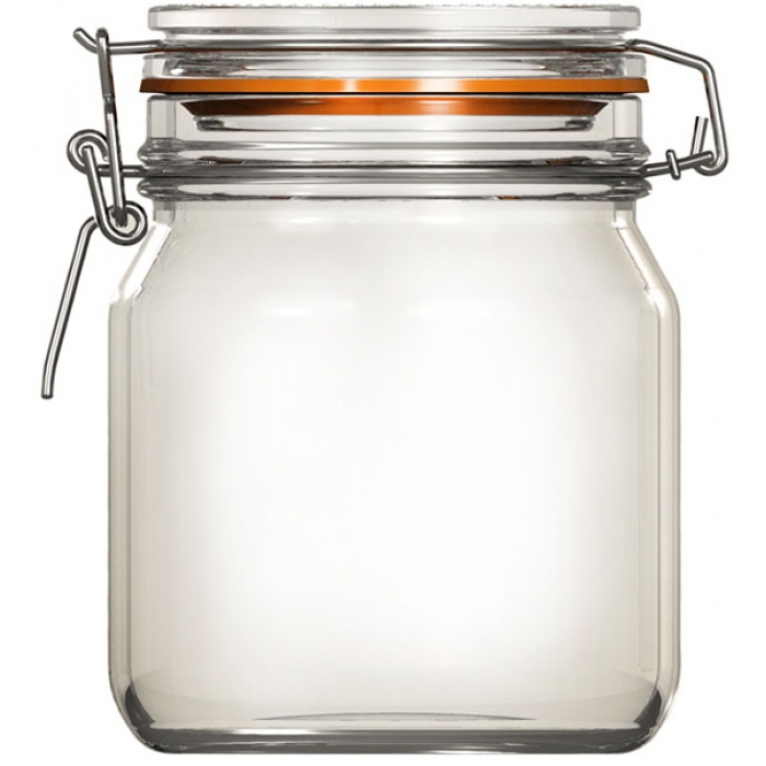 Δοχείο γυάλινο τροφίμων 750ml με κλιπ ασφαλείας 10x12.5x14εκ. Econ