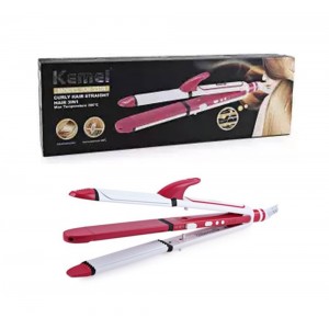 Kemei KM-3304 Ισιωτική μαλλιών με κεραμικές πλάκες 3 σε 1 