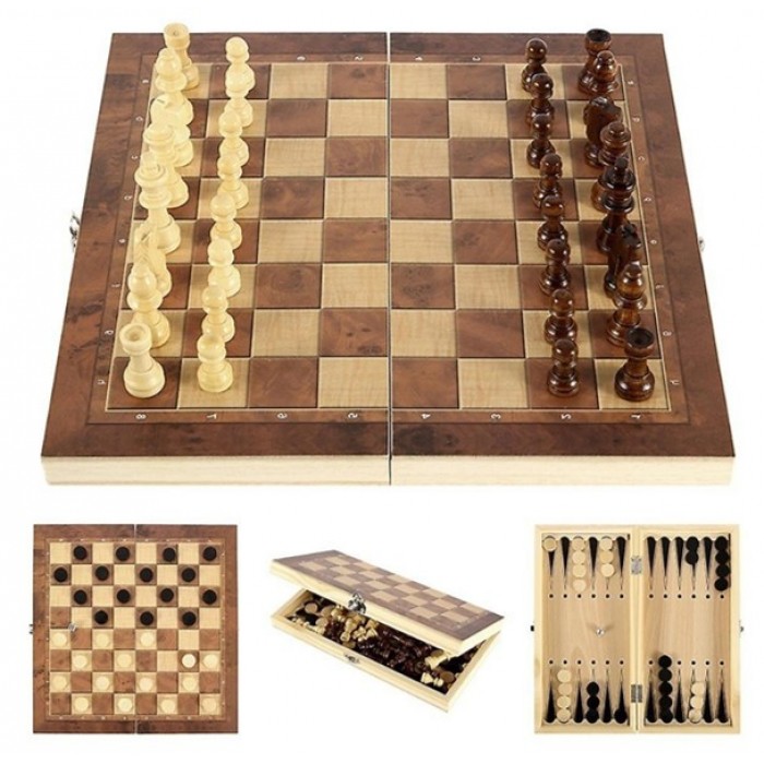 Ξύλινο Τάβλι - Σκάκι - Ντάμα Ταξιδίου 48x48cm Galifas 207918020