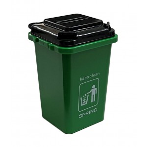 Μινι κάδος πλαστικός γραφείου πράσινος σχέδιο Keep Clean 9x10x12.5εκ.