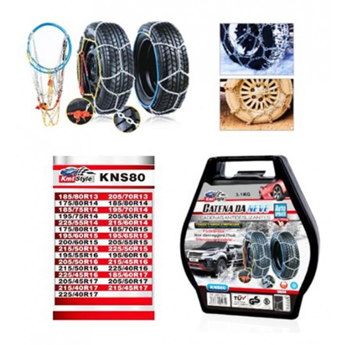 KMT Style 2002564 KNS 80 Αντιολισθητικές Αλυσίδες με Πάχος 9mm για Επιβατικό Αυτοκίνητο 2τμχ