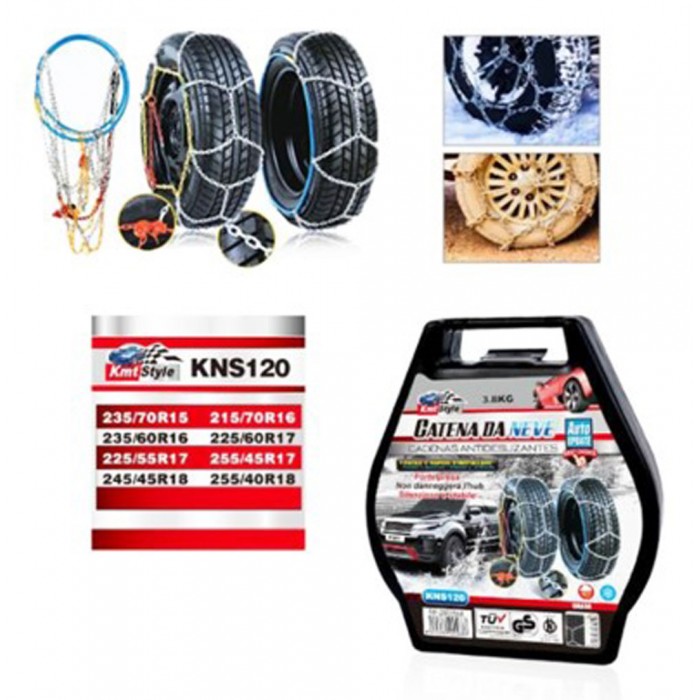 KMT Style 2002568 KNS 120 Αντιολισθητικές Αλυσίδες με Πάχος 9mm για Επιβατικό Αυτοκίνητο 2τμχ