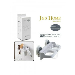 J&S Home 1220.050 Traceless Hair Dryer Rack Θήκη Οργάνωσης Επιτοίχια Πλαστική Λευκή