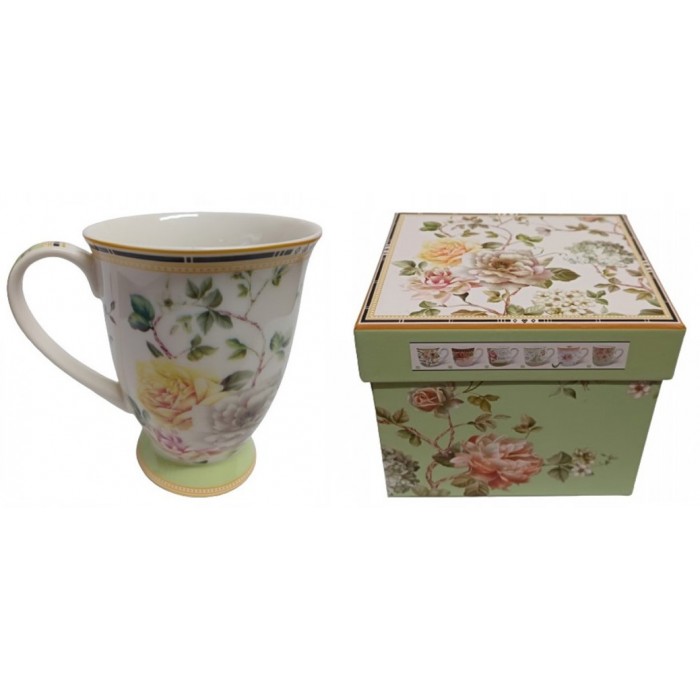 Κούπα από Πορσελάνη Πράσινη Flowers 380ml Galifas
