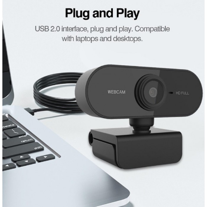 USB Webcam 1080p Black Κάμερα 1080p ανάλυσης ForHome 120003