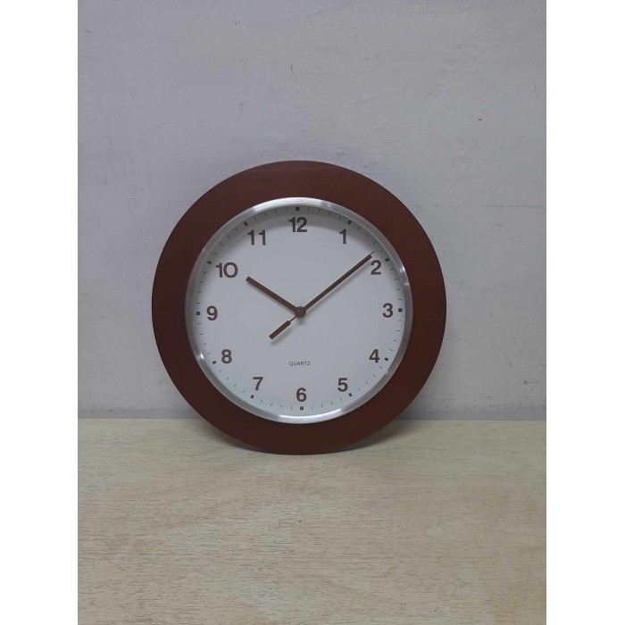Ρολόι Τοίχου Ξύλινο Στρογγυλό Καφέ 28x4cm ForHome 073641