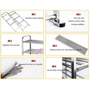 Μεταλλική Παπουτσοθήκη με 5 Ράφια 61.5x23x80cm ForHome 024005