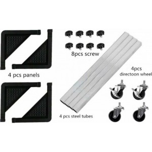 Ρυθμιζόμενη Βάση Πλυντηρίου από Πλαστικό με Ρόδες 60x60εκ. XJG-024-010 