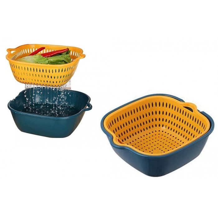 Μπωλ με Σουρωτήρι πλαστικό Πολύχρωμο 28x25x10cm ForHome 300009