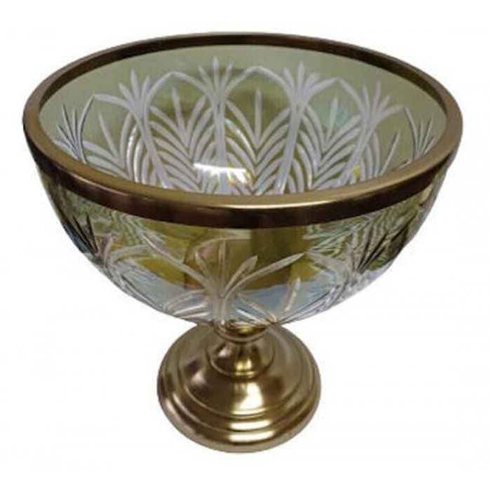 Διακοσμητικό Μπωλ Γυάλινο 25.5x25.5x24cm Καρβούνης 20792