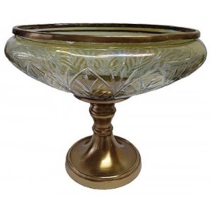 Διακοσμητικό Μπωλ Γυάλινο 29x21.5x23cm Καρβούνης GEC-001