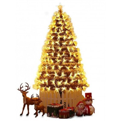 Αυτοφωτιζόμενο Χριστουγεννιάτικο Δέντρο 120cm Οπτικής Ίνας - Θερμό Λευκό Aigostar 30575
