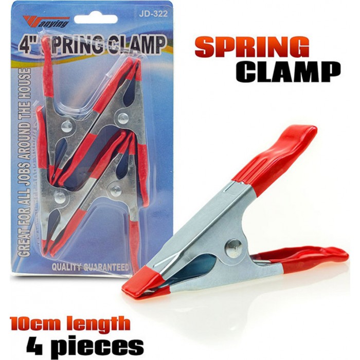 Σφιγκτήρας Μεταλλικός 10cm Σετ 4 τεμ. Spring Clamp JD-322