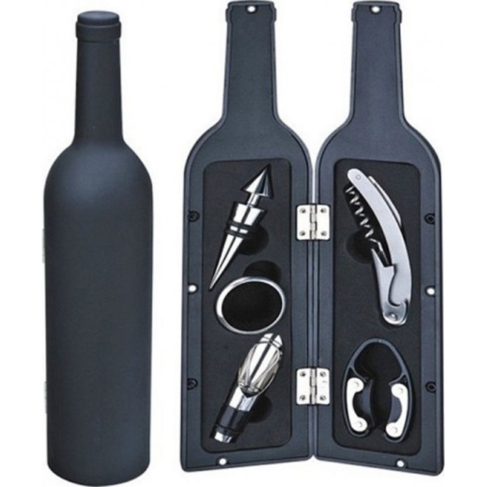 Σετ Αξεσουάρ Κρασιού σε Θήκη Μπουκάλι CTK-7X32-OEM 5τμχ