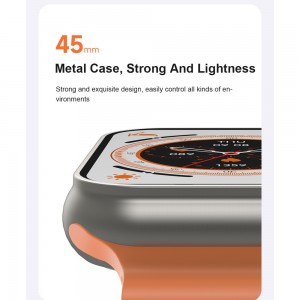 U8 Ultra 45mm Smartwatch με Παλμογράφο (Μαύρο)