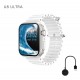 U8 Ultra 45mm Smartwatch με Παλμογράφο (Λευκό)