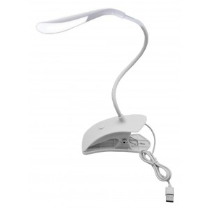 Factory 6210 Φωτιστικό Γραφείου LED με Εύκαμπτο Βραχίονα και Κλιπ σε Λευκό Χρώμα 