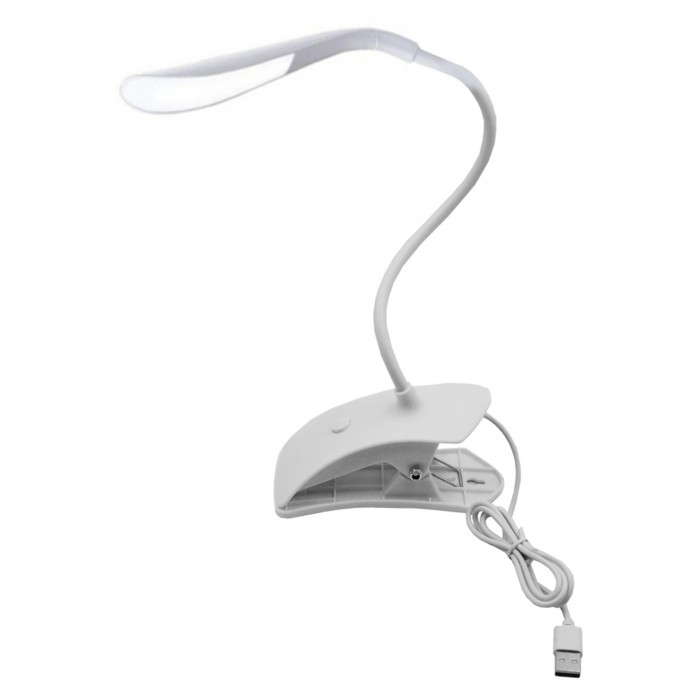 Factory 6210 Φωτιστικό Γραφείου LED με Εύκαμπτο Βραχίονα και Κλιπ σε Λευκό Χρώμα 