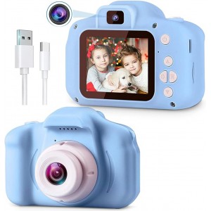 Compact Παιδική Φωτογραφική Μηχανή 10MP με Οθόνη 2″ και Παιχνίδια Γαλάζιο ForHome 028098