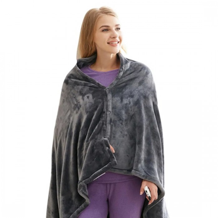 USB Θερμαινόμενη Κουβέρτα Fleece 40°C ∼ 60°C USB 150x80cm Γκρι