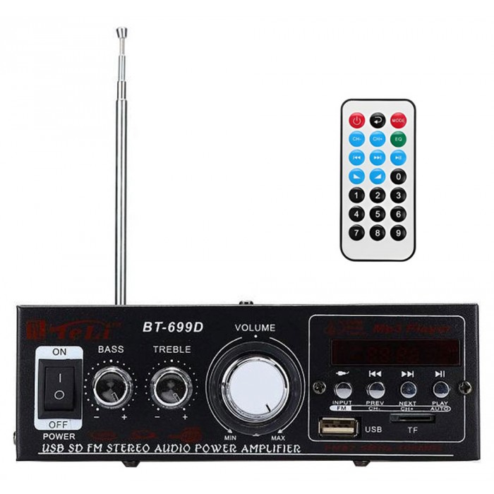 Ενισχυτής με Λειτουργία Bluetooth-FM-USB-TF-AUX και Τηλεχειριστήριο 12V/220V BT-699D