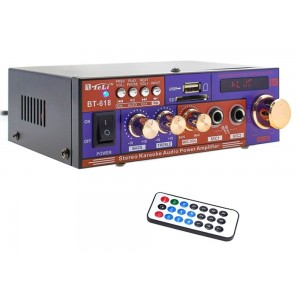 Ενισχυτής με λειτουργία Karaoke Mini Teli BT-618 σε Μαύρο Χρώμα