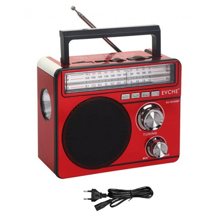Ηχείο Bluetooth με Ραδιόφωνο και Φως LED FM/TF/USB EC-1875UBT Μαύρο