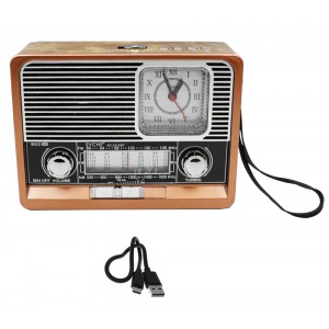 EC2113BT Retro Φορητό Ραδιόφωνο Επαναφορτιζόμενο με Bluetooth και USB Καφέ