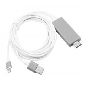 Lightning HDMI 1.3 Cable HDMI male - Lightning male / USB-A male 2m Λευκό