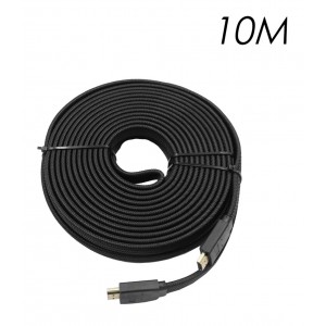 HDMI 2.0 Flat / Braided Cable HDMI male - HDMI male 10m Μαύρο