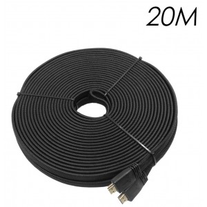 HDMI 2.0 Flat / Braided Cable HDMI male - HDMI male 20m Μαύρο