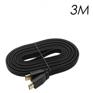 HDMI 2.0 Flat / Braided Cable HDMI male - HDMI male 3m Μαύρο