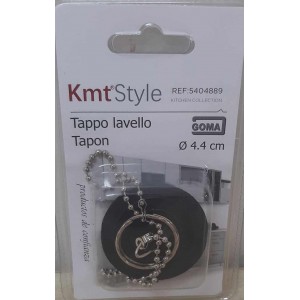 Kmt Style 5404889 Τάπα Νεροχύτη Μαύρη 4.4cm με Αλυσίδα