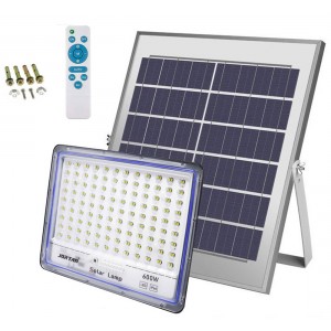 Led Αδιάβροχος Ηλιακός Προβολέας 600W 17280LM με Πάνελ και Τηλεχειριστήριο Jortan JT-BS600W