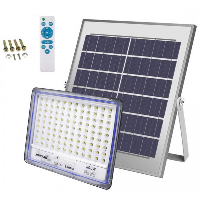Led Αδιάβροχος Ηλιακός Προβολέας 600W 17280LM με Πάνελ και Τηλεχειριστήριο Jortan JT-BS600W