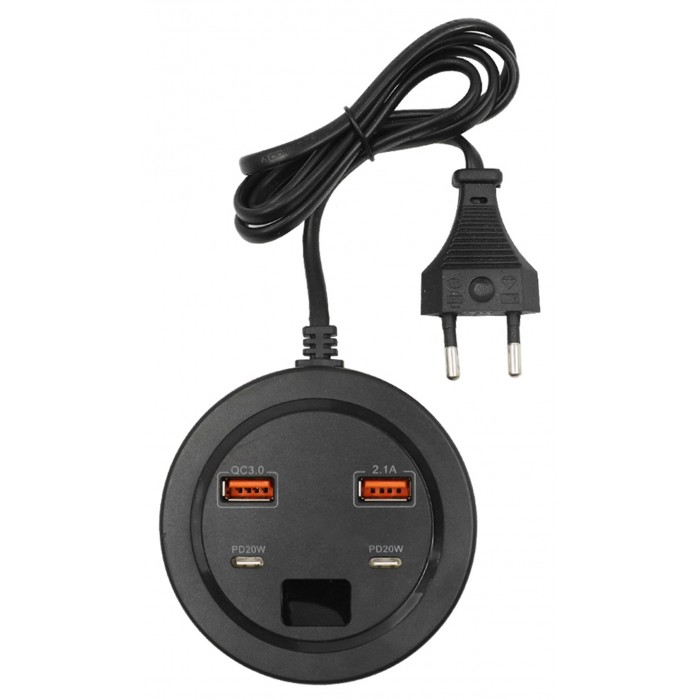 Βάση Φόρτισης με 2 Θύρες USB-A και 2 Θύρες USB-C 20W σε Μαύρο χρώμα (PD20W) 41266502