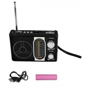 PX-58BT Retro Επιτραπέζιο Ραδιόφωνο Επαναφορτιζόμενο με Bluetooth και USB Μαύρο