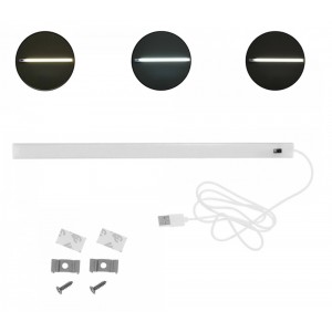 Factory  RZ-0028 Φωτιστικό Πάγκου Κουζίνας LED 7W Ρυθμιζόμενο Λευκό με Διακόπτη και Αισθητήρα Κίνησης Μ30xΒ1.8εκ.