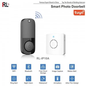 Ασύρματο Κουδούνι Πόρτας με Κάμερα και Wi Fi Tuya RL-IP10A Μαύρο 42021813