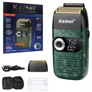 Kemei KM-2027 Επαναφορτιζόμενη Ξυριστική Μηχανή Προσώπου Πράσινο