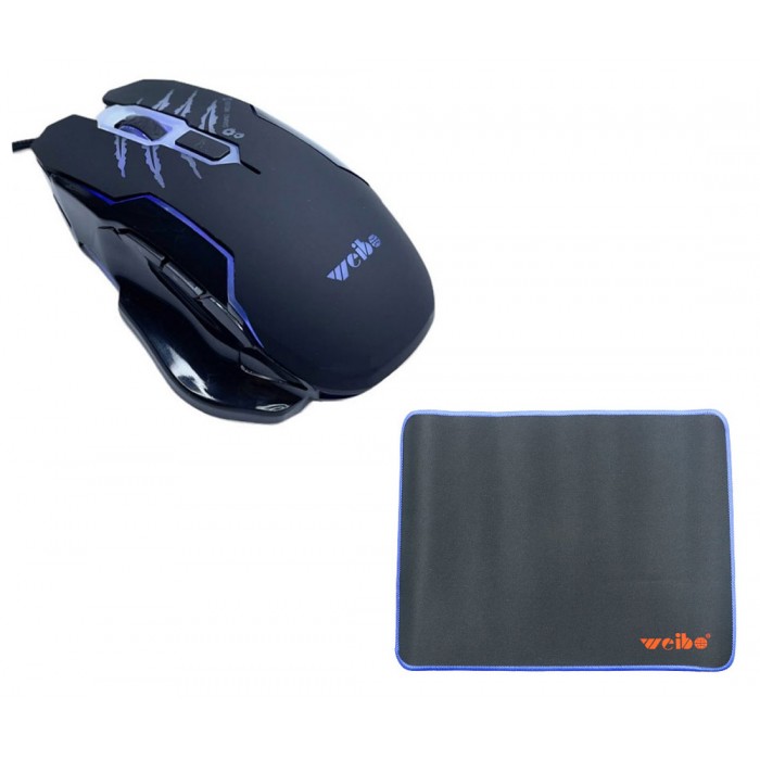 Ενσύρματο Gaming Ποντίκι με RGB Φωτισμό 2.4Ghz και Mousepad WK-411 Weibo Μαύρο