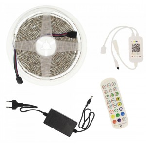 RZ-0009 Αδιάβροχη Ταινία LED Τροφοδοσίας 12V RGB Μήκους 5m με Τηλεχειριστήριο Τύπου SMD5050 101442