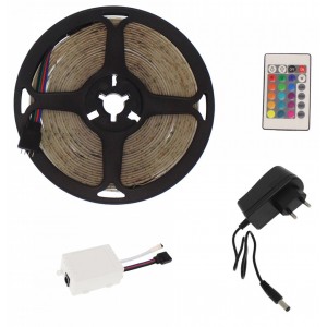 RZ-0015 Αδιάβροχη Ταινία LED Τροφοδοσίας 12V RGB Μήκους 5m με Τηλεχειριστήριο Τύπου SMD2835 101444