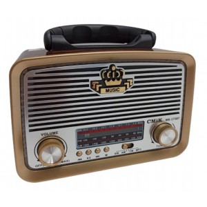 Rolinger MK-173BT Retro Επιτραπέζιο Ραδιόφωνο Επαναφορτιζόμενο με Bluetooth και USB Καφέ