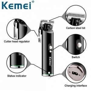 Kemei KM-1892 Επαναφορτιζόμενη Κουρευτική Μηχανή Μαύρη 