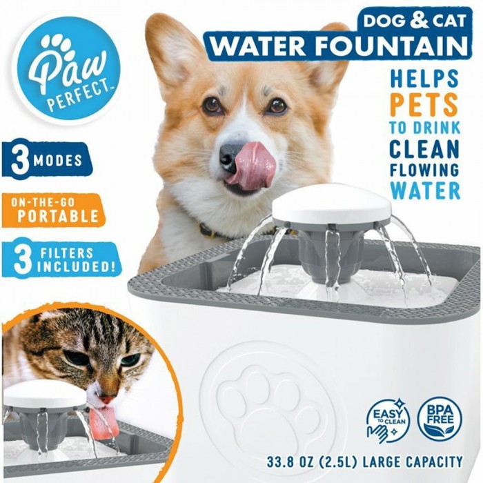 Pet Water Fountain Αυτόματη Ποτίστρα/Συντριβάνι Γάτας Γκρι