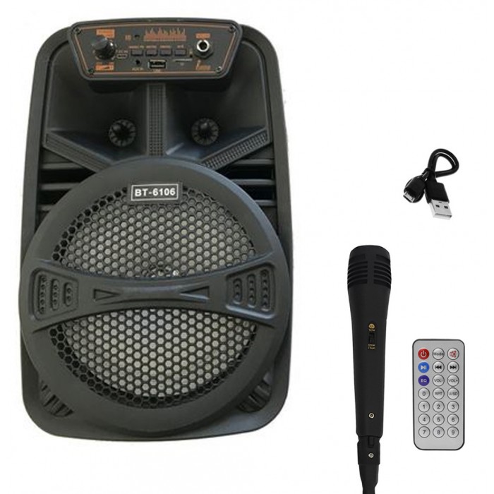 Σύστημα Karaoke με Ενσύρματo Μικρόφωνo BT-6106 σε Μαύρο Χρώμα