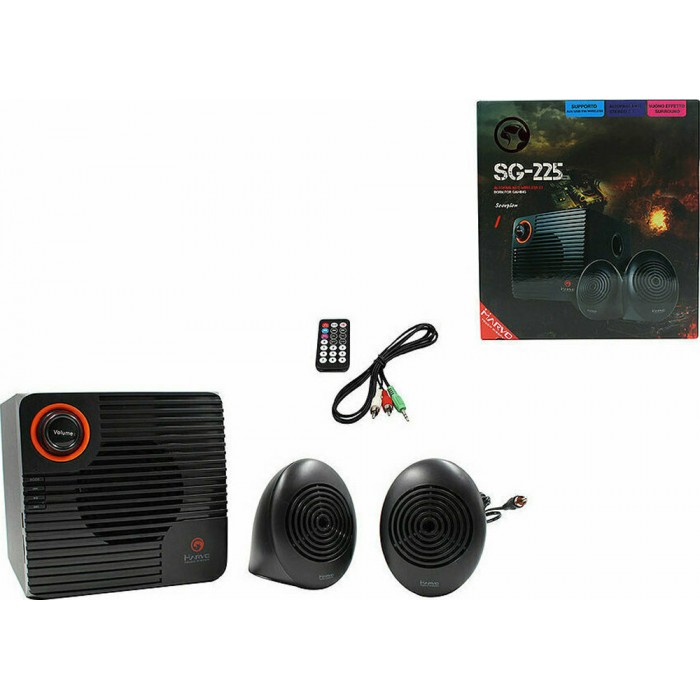 Marvo SG-223 Ηχεία Υπολογιστή 2.1 με Ισχύ 10W σε Μαύρο Χρώμα