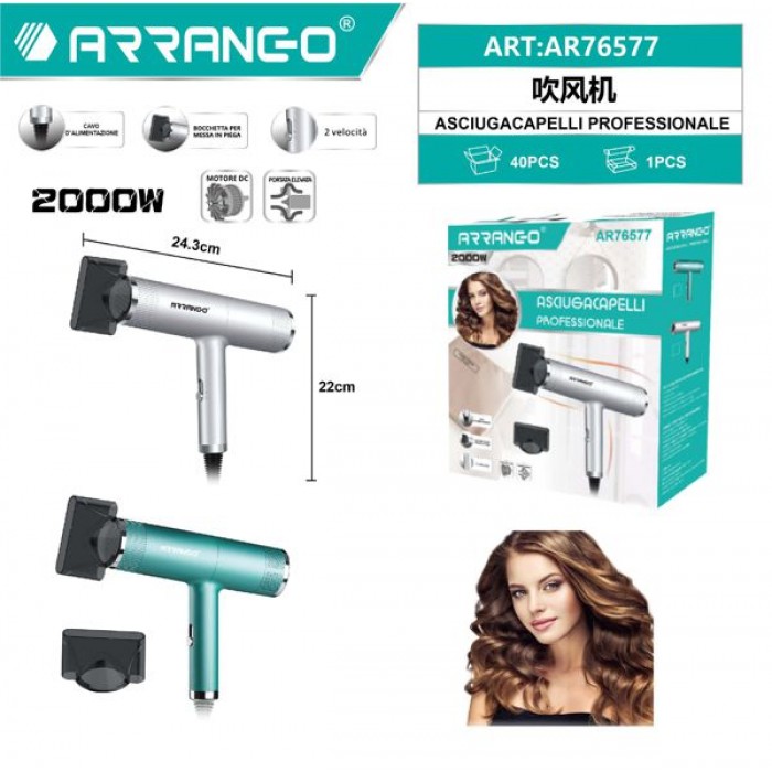 Arrango AR76577 Πιστολάκι Μαλλιών 2000W Ασημί